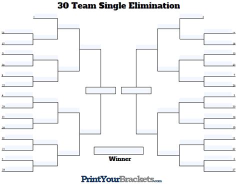 Fillable Tournament Brackets .